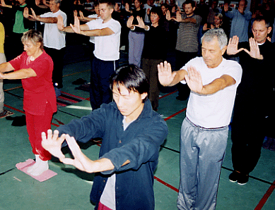 Koncentrerade deltagare på Lyft upp Qi 2 i Göteborg