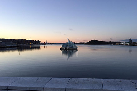 oslo operahus morgon autumn course sunrise
