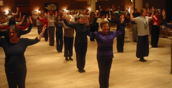 Practicing Shenxin Qigong in Stockholm, march 2007