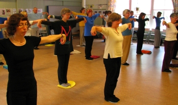 Practicing Shenxin Qigong in Pargas, Finland, September 2007
