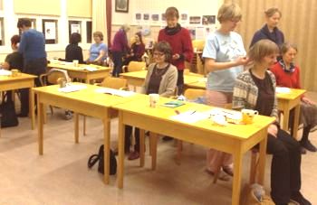 Deltagarna tränar på tuina