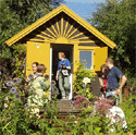 Picnic in allotment garden